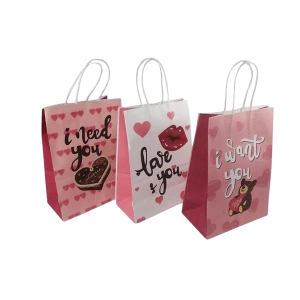 Bolsa Papel Craft Amor y Amistad 21x15cm
