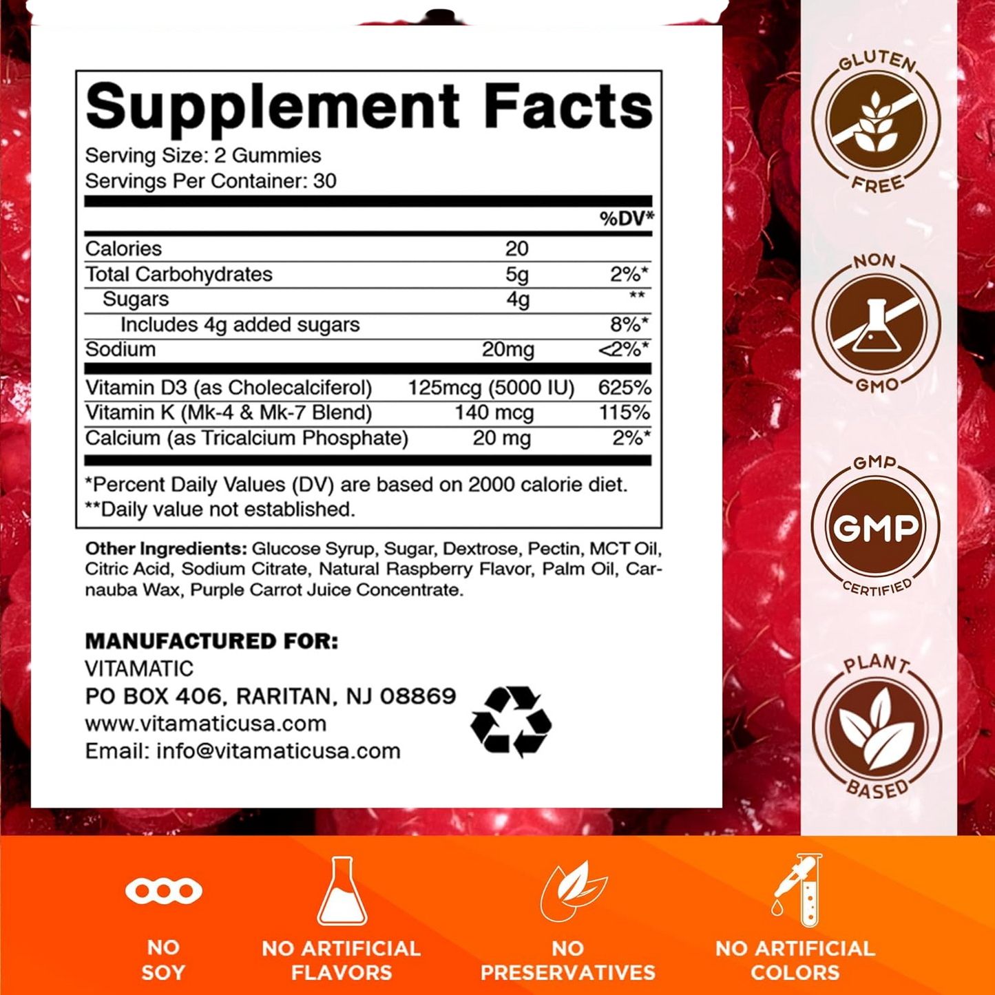 Gomitas de vitamina D3+K2