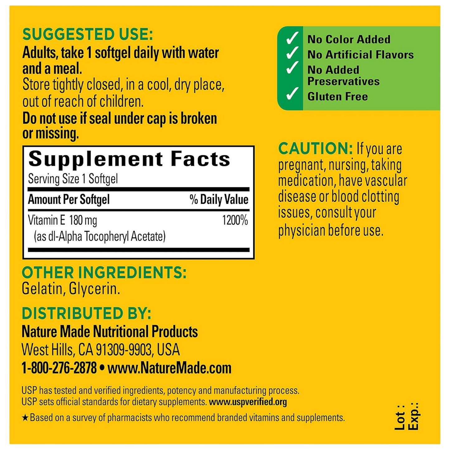 Vitamina E Nature Made