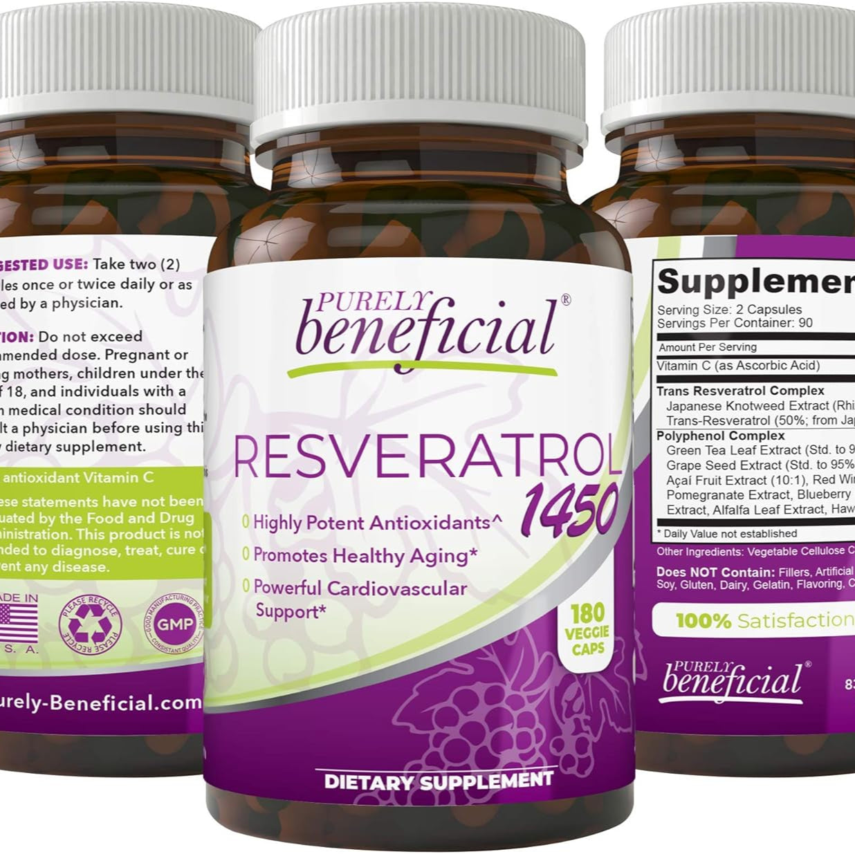 Resveratrol 100 Organico (180 tabletas)