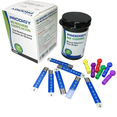 Bote 50 Tiras Prodigy + 50 Lancetas