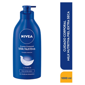 Crema Nivea de Leche Litro Azul