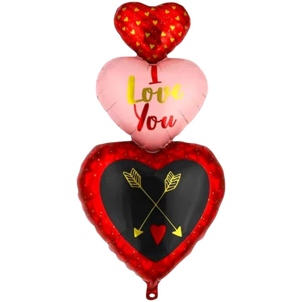 Globo 3 Corazones 54 x 115 Cm