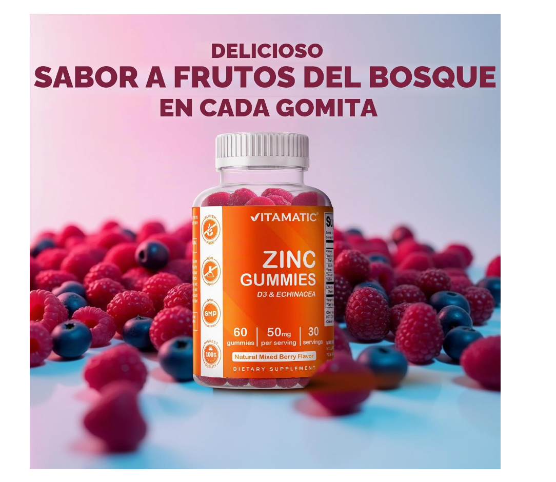 Vitamatic Gomitas de zinc de 50 mg – 60 gomitas