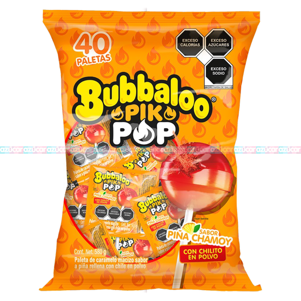 Bombon Pik Pop Bubbaloo Piña/chamoy