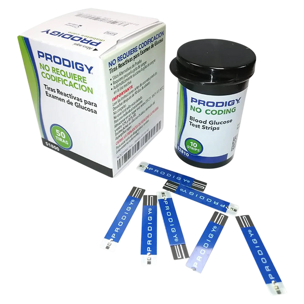 Tiras reactivas Glucometro Prodigy No Coding (bote 50 tiras)