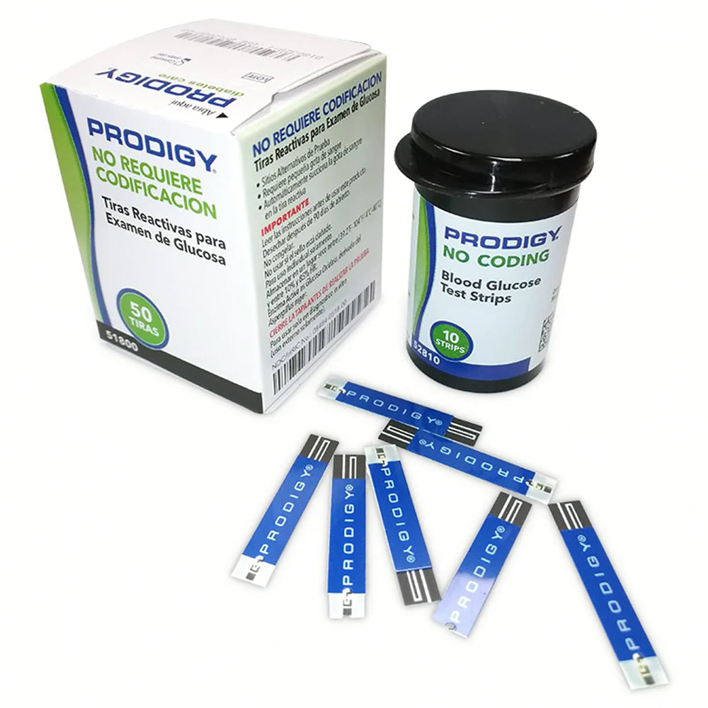 Tiras reactivas Glucometro Prodigy No Coding