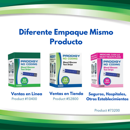 Tiras reactivas Glucometro Prodigy No Coding