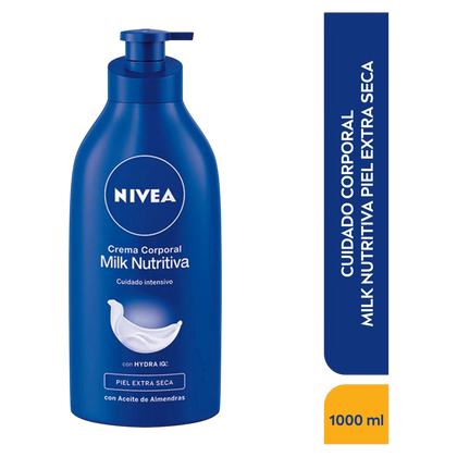 Crema Nivea de Leche Litro Azul