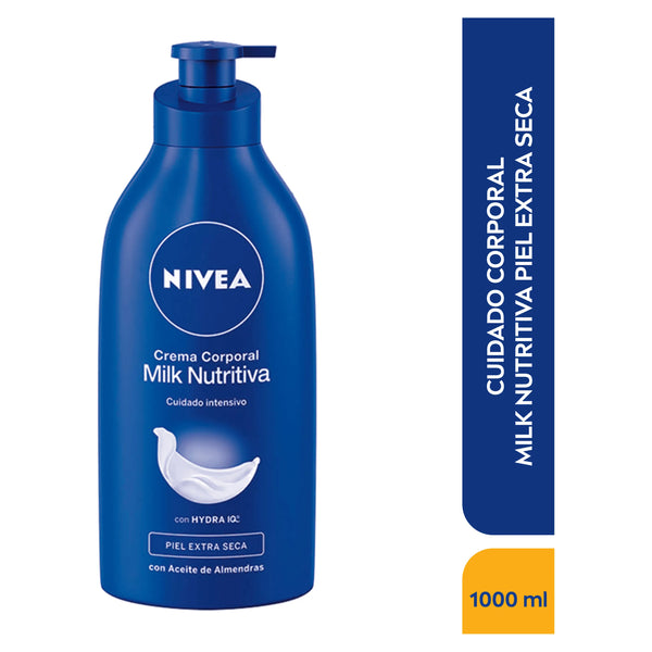 Crema Nivea de Leche Litro Azul